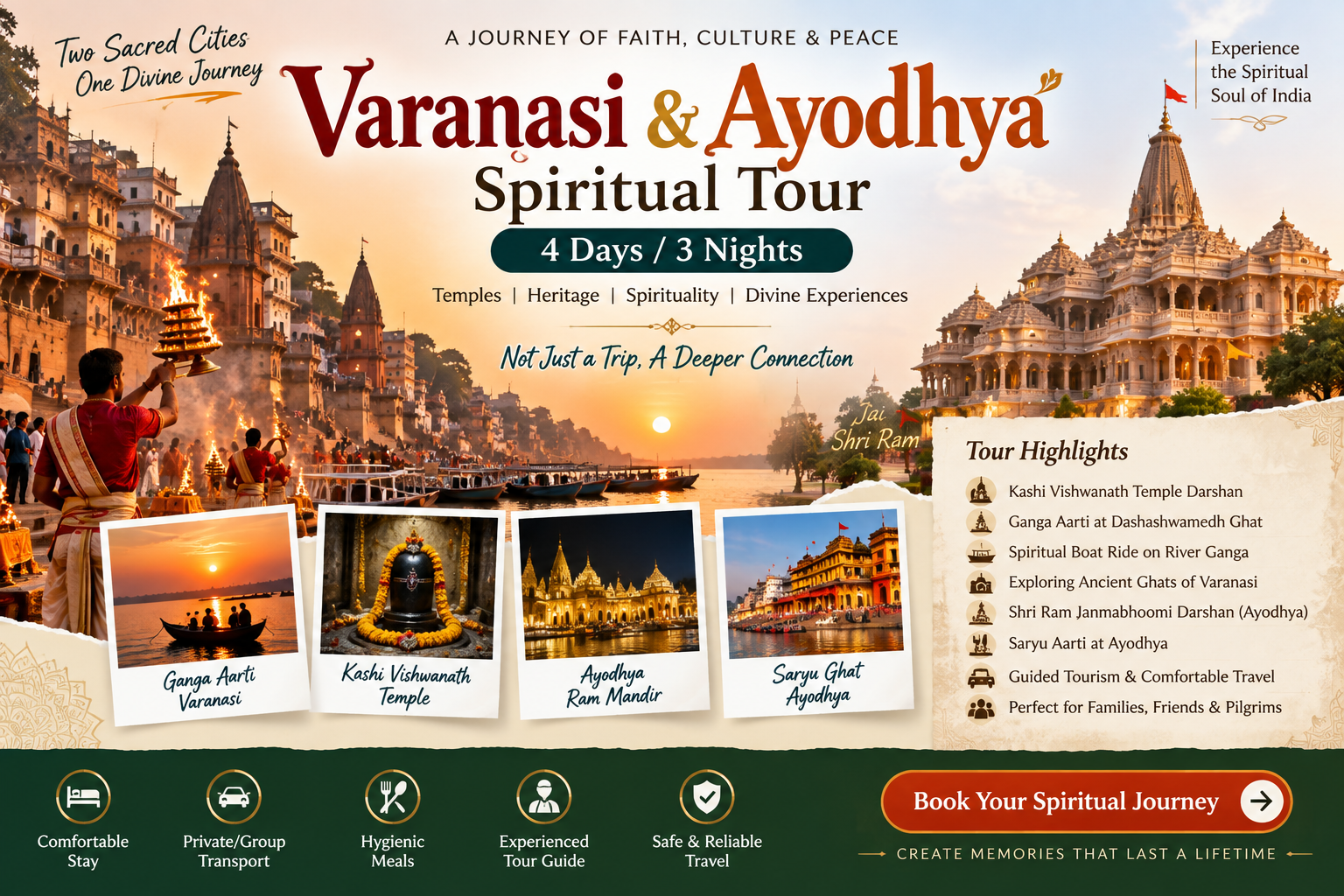 Varanasi & Ayodhya Spiritual Tour — 4 Days / 3 Nights